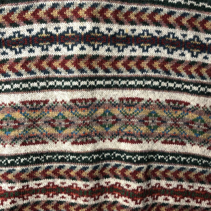 90'S WOOLRICH Fair Isle Pattern Nordic Sweater, Men's, Size XL, Vintage wool green type Vintage Second Hand