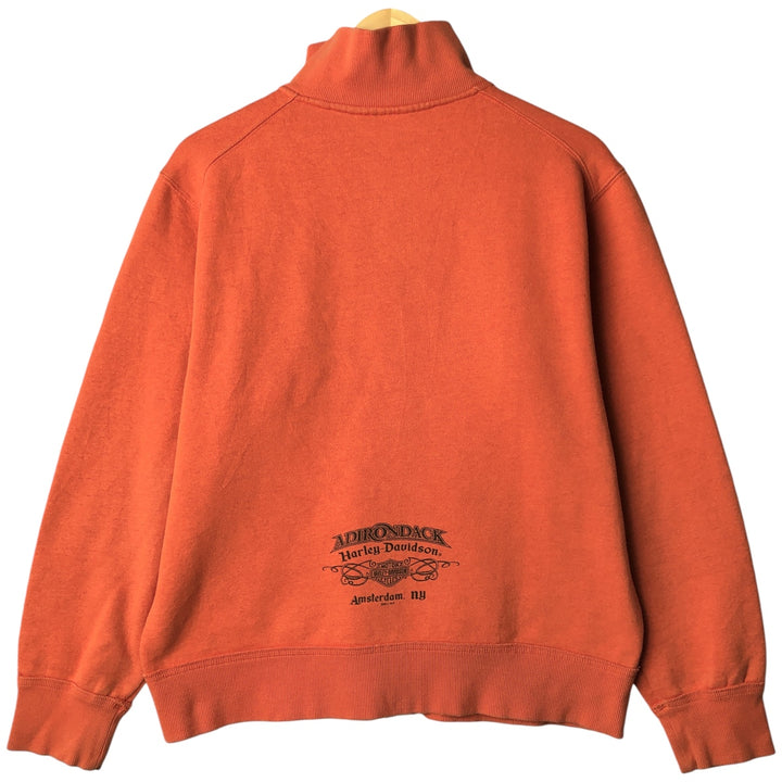 Harley-Davidson Full Zip Sweatshirt, Men's Size L cotton orange type Vintage Second Hand