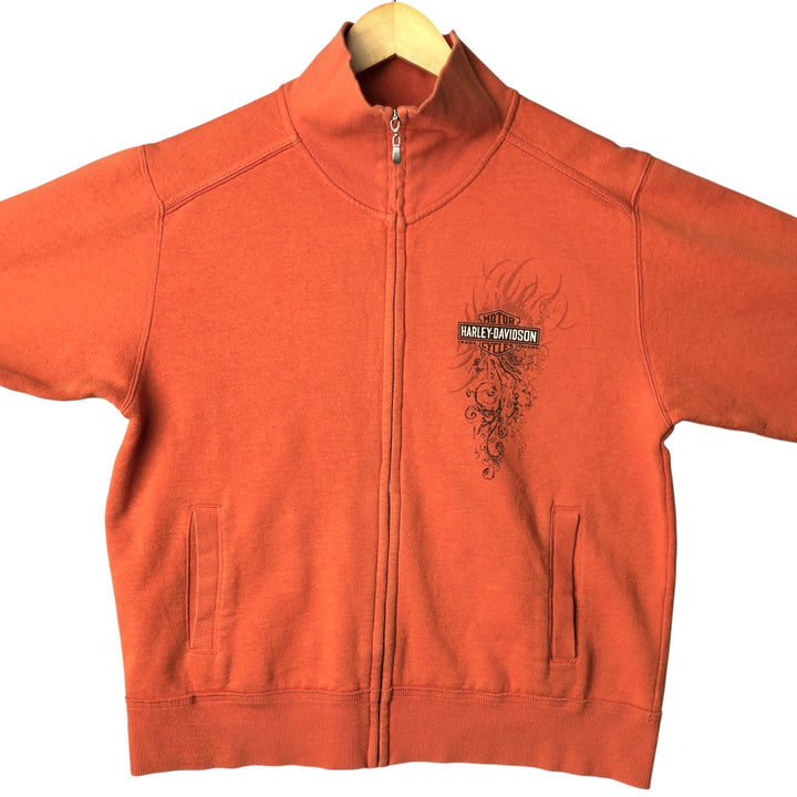 Harley-Davidson Full Zip Sweatshirt, Men's Size L cotton orange type Vintage Second Hand
