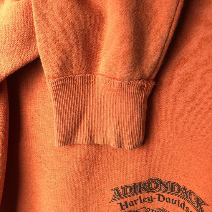 Harley-Davidson Full Zip Sweatshirt, Men's Size L cotton orange type Vintage Second Hand