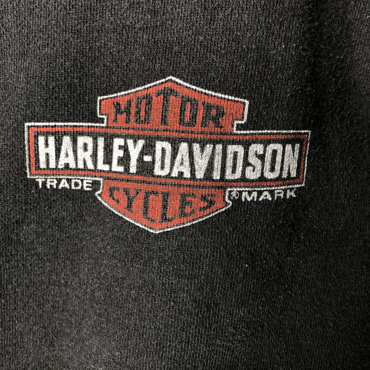 Harley-Davidson Back Logo Full-Zip Hoodie, Men's Size L cotton black type Vintage Second Hand