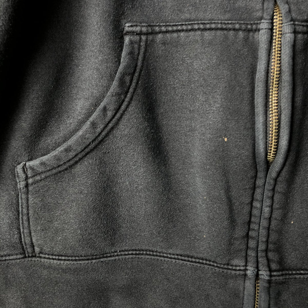 Harley-Davidson Back Logo Full-Zip Hoodie, Men's Size L cotton black type Vintage Second Hand