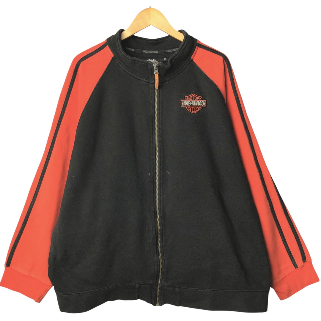 2000'S Harley-Davidson full-zip sweatshirt, men's size XXL cotton orange type Vintage Second Hand