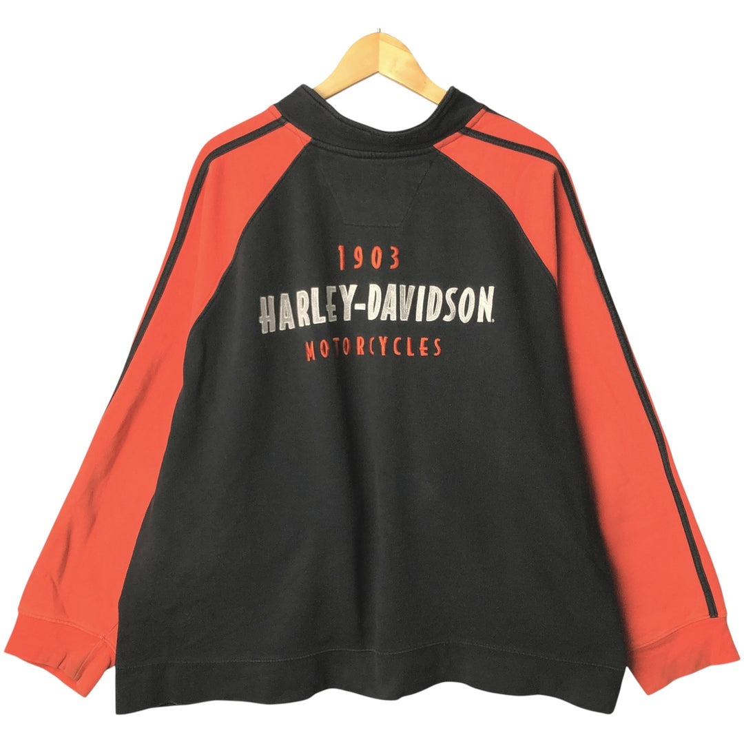 2000'S Harley-Davidson full-zip sweatshirt, men's size XXL cotton orange type Vintage Second Hand