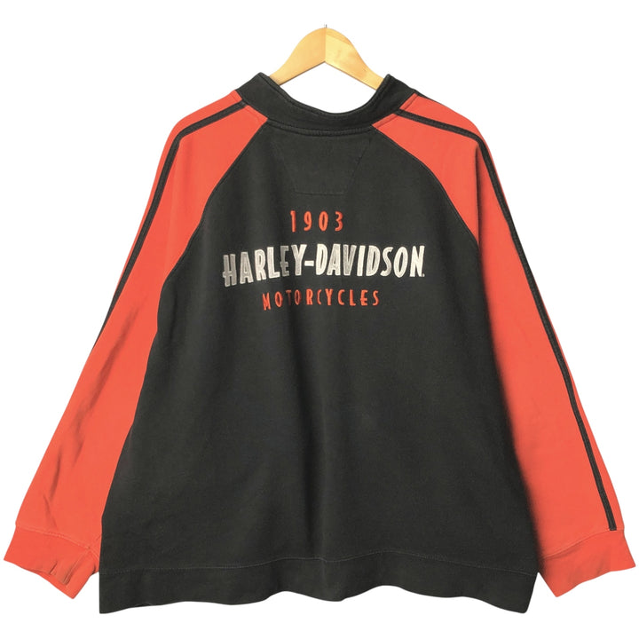 2000'S Harley-Davidson full-zip sweatshirt, men's size XXL cotton orange type Vintage Second Hand