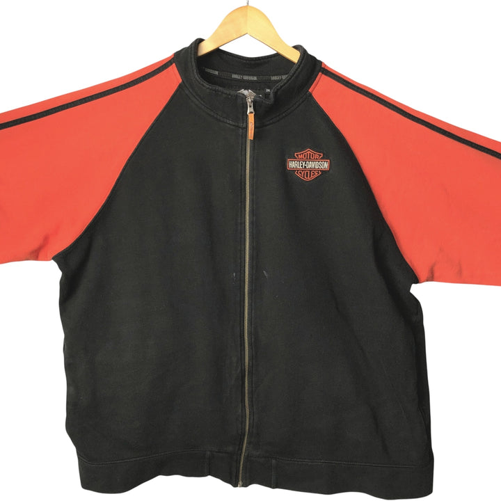 2000'S Harley-Davidson full-zip sweatshirt, men's size XXL cotton orange type Vintage Second Hand