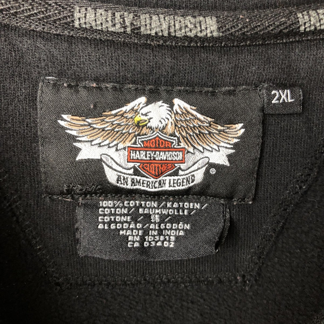2000'S Harley-Davidson full-zip sweatshirt, men's size XXL cotton orange type Vintage Second Hand
