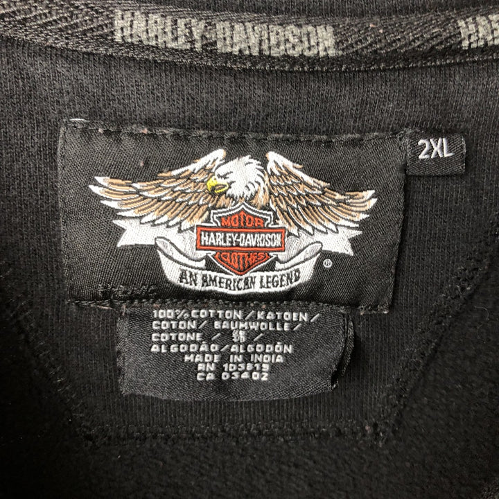 2000'S Harley-Davidson full-zip sweatshirt, men's size XXL cotton orange type Vintage Second Hand