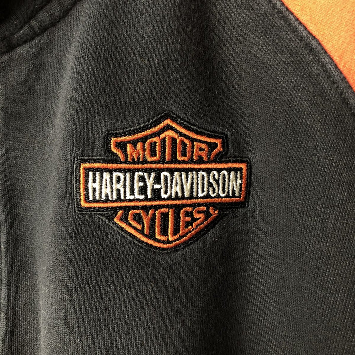 2000'S Harley-Davidson full-zip sweatshirt, men's size XXL cotton orange type Vintage Second Hand