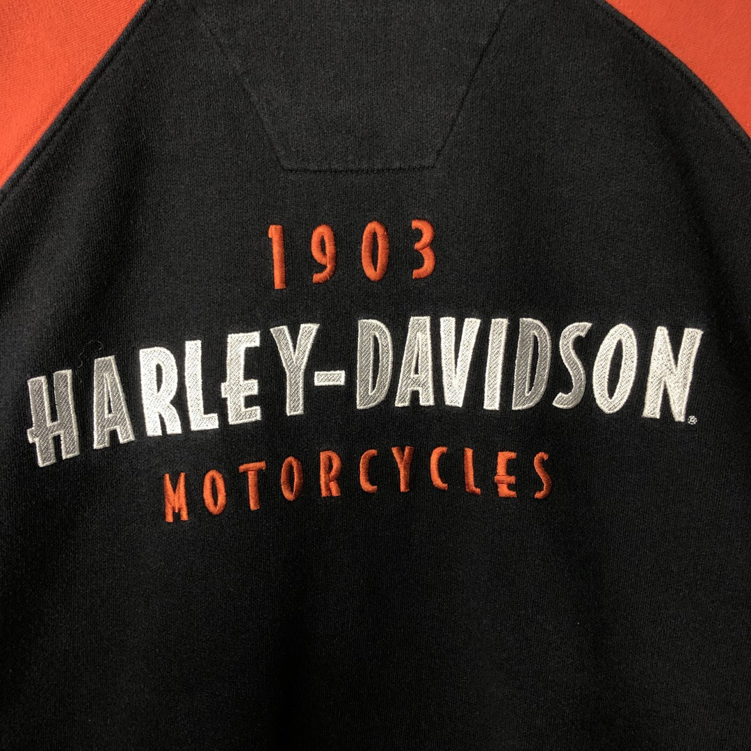 2000'S Harley-Davidson full-zip sweatshirt, men's size XXL cotton orange type Vintage Second Hand