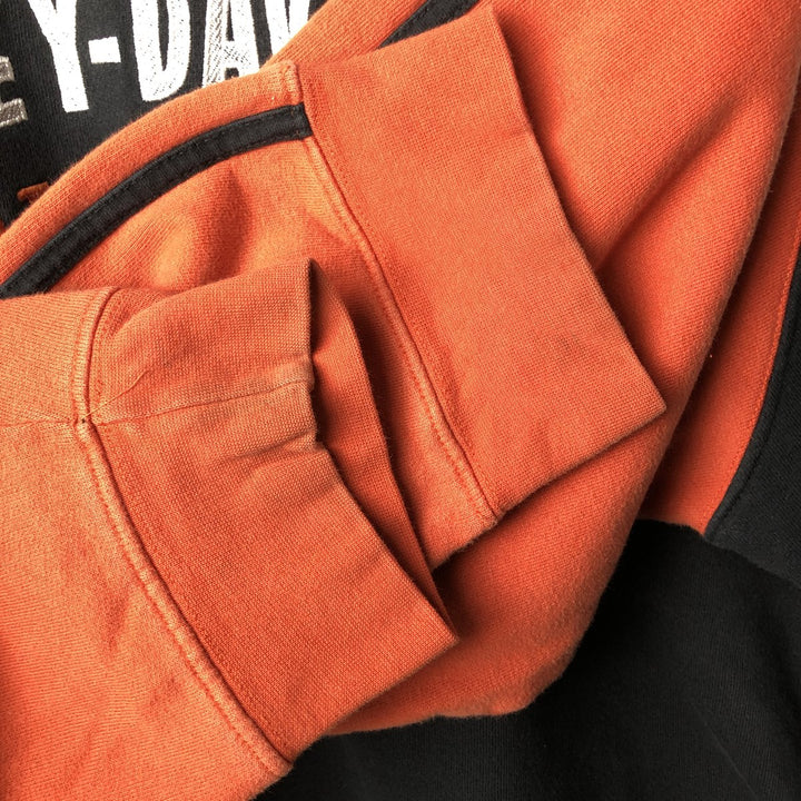2000'S Harley-Davidson full-zip sweatshirt, men's size XXL cotton orange type Vintage Second Hand