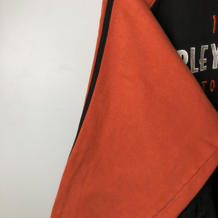 2000'S Harley-Davidson full-zip sweatshirt, men's size XXL cotton orange type Vintage Second Hand