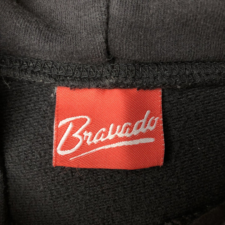 Bravado SLAYER Eagle Pattern Large Print Band Full-Zip Hoodie, Men's Size L cotton black type Vintage Second Hand