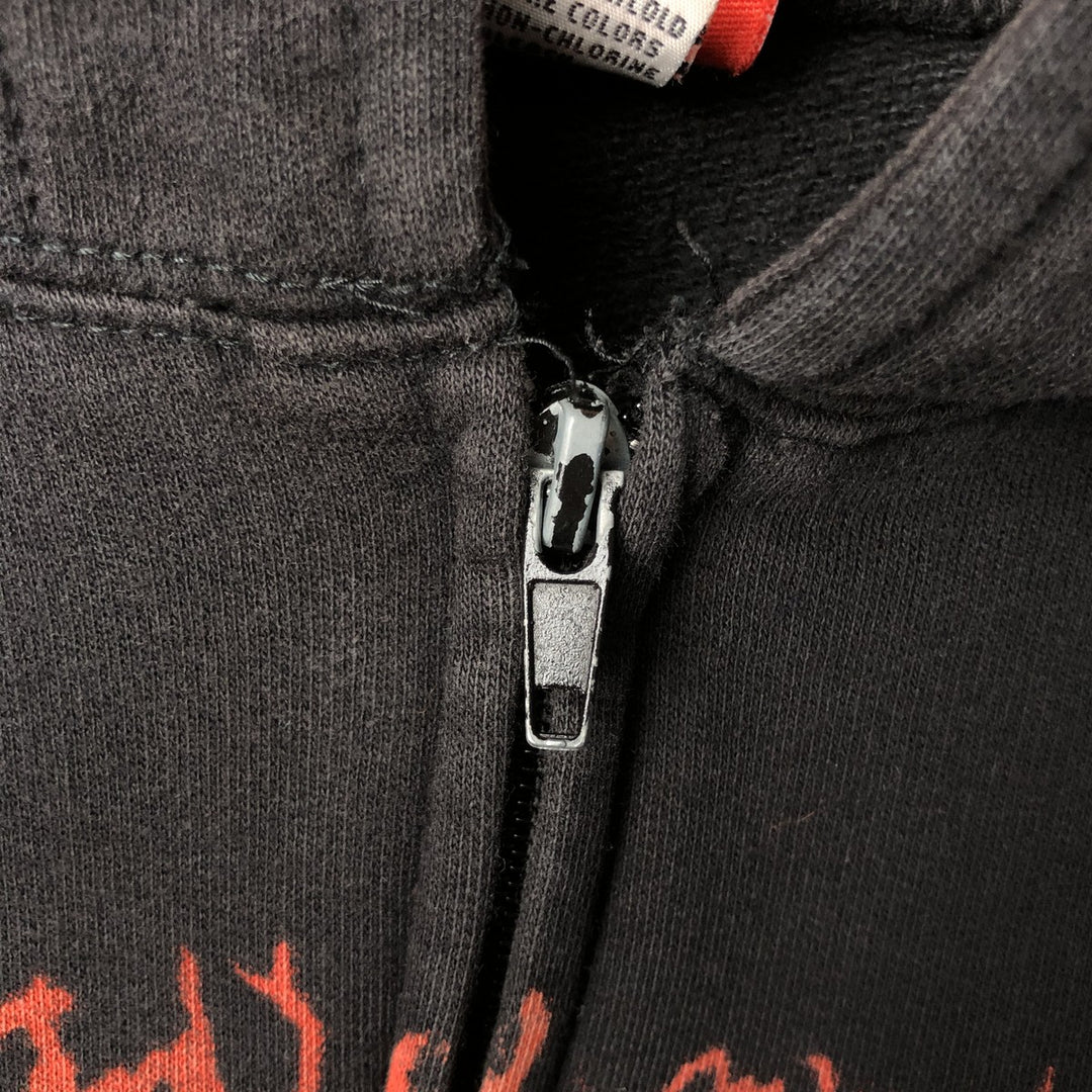 Bravado SLAYER Eagle Pattern Large Print Band Full-Zip Hoodie, Men's Size L cotton black type Vintage Second Hand