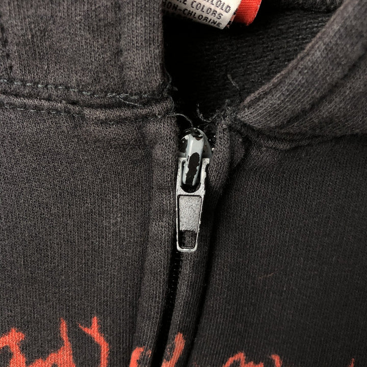 Bravado SLAYER Eagle Pattern Large Print Band Full-Zip Hoodie, Men's Size L cotton black type Vintage Second Hand