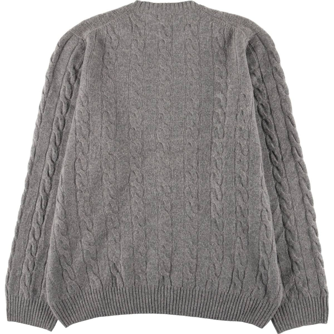 Brooks Brothers Cable Knit Cashmere Sweater, Made in Scotland, Men's Size L Cashmere gray type Vintage Second Hand