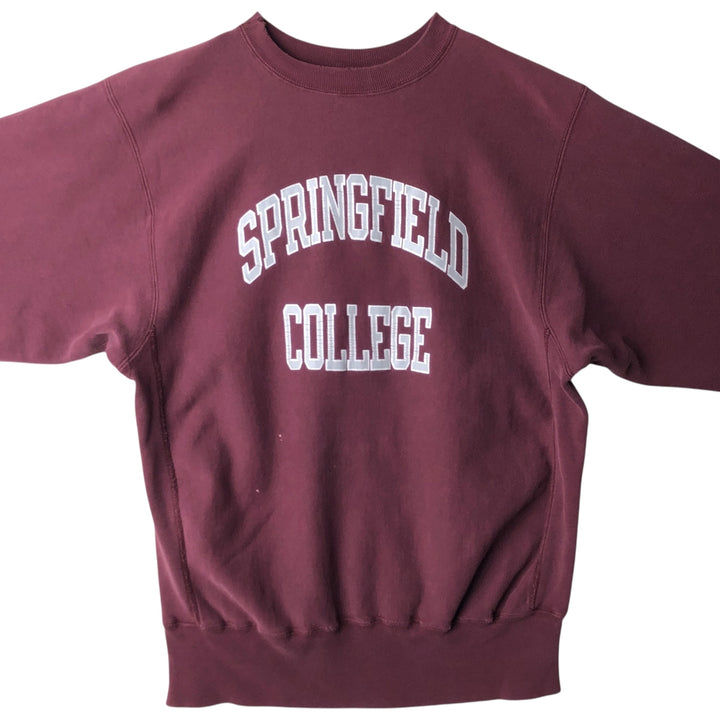 90'S Champion Reverse Weave Embroidered Tag Printed Sweatshirt Trainer Made in USA Men's XL Vintage cotton bordeaux Vintage Second Hand