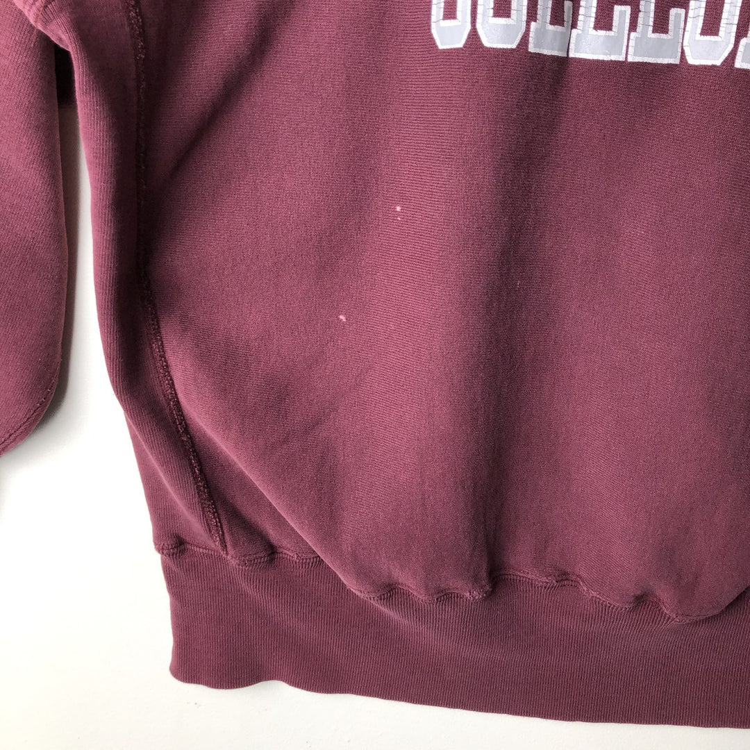 90'S Champion Reverse Weave Embroidered Tag Printed Sweatshirt Trainer Made in USA Men's XL Vintage cotton bordeaux Vintage Second Hand