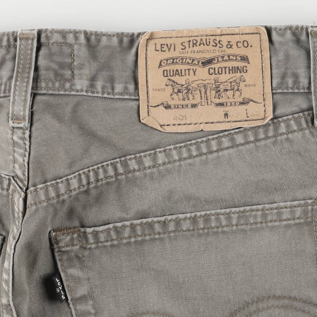90'S Levi's 401 Chino Pants, Made in Italy, Men's, Size W33, Vintage cotton gray type Vintage Second Hand