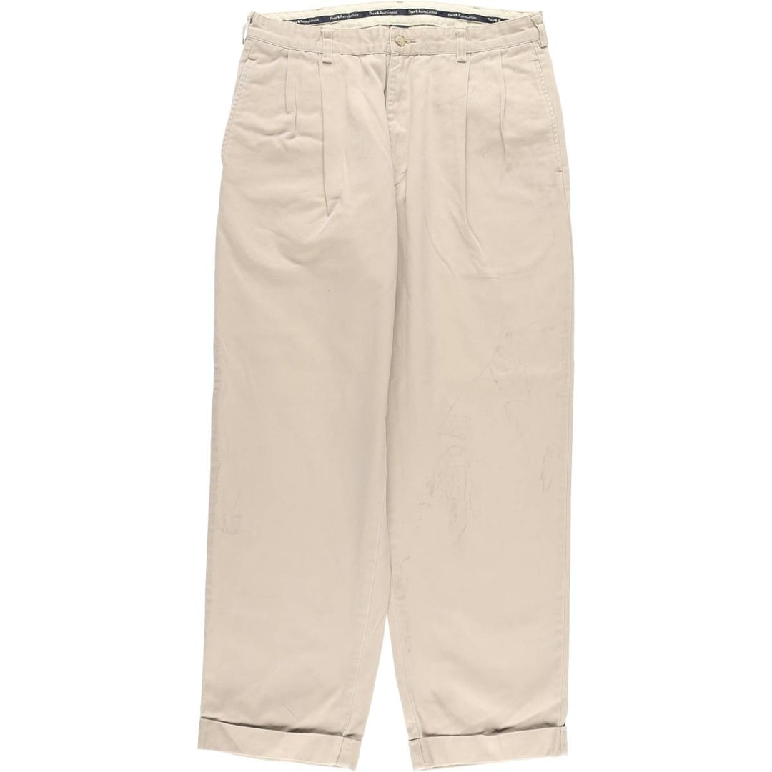 Ralph Lauren Polo Hammond Pant, two-pleat chino pants, men's size W34. cotton Beige type Vintage Second Hand