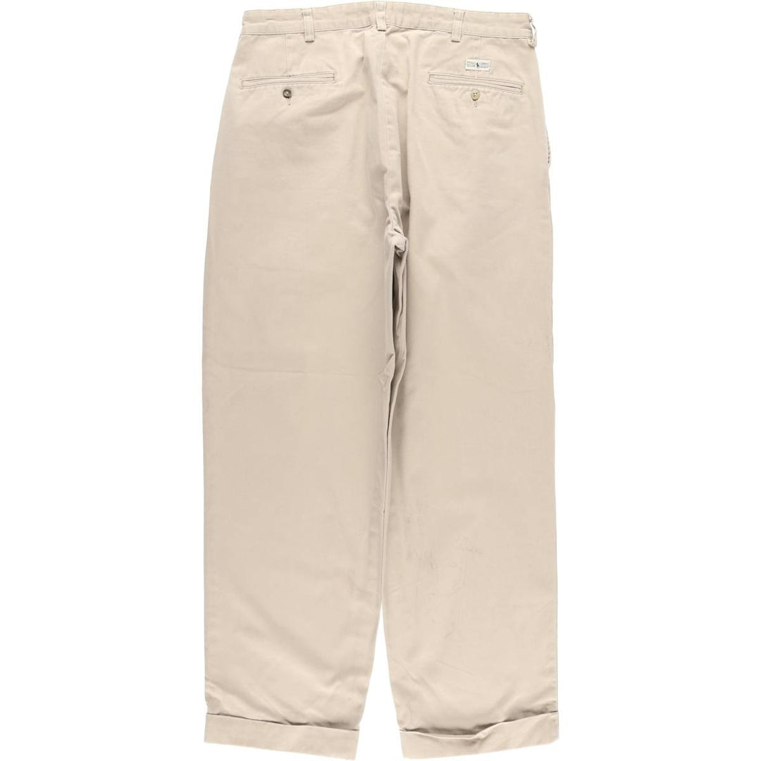 Ralph Lauren Polo Hammond Pant, two-pleat chino pants, men's size W34. cotton Beige type Vintage Second Hand
