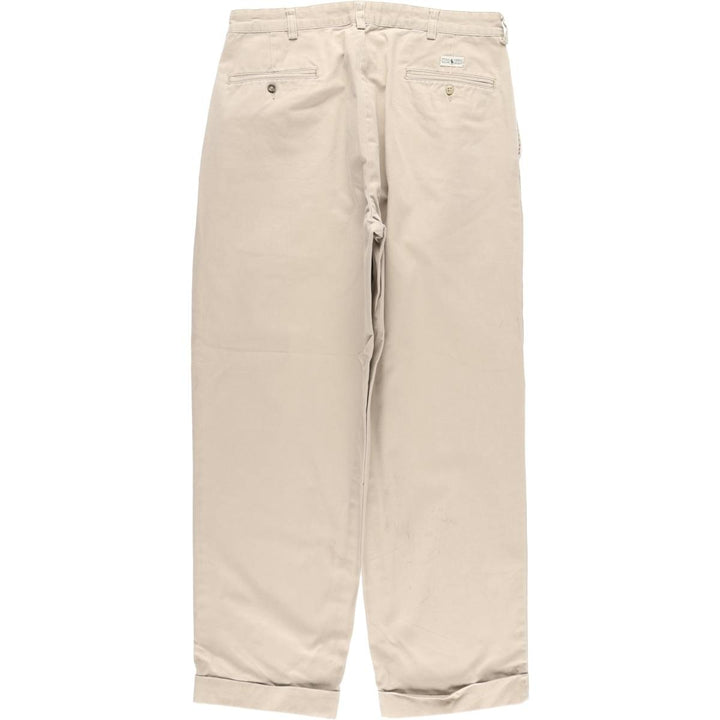 Ralph Lauren Polo Hammond Pant, two-pleat chino pants, men's size W34. cotton Beige type Vintage Second Hand