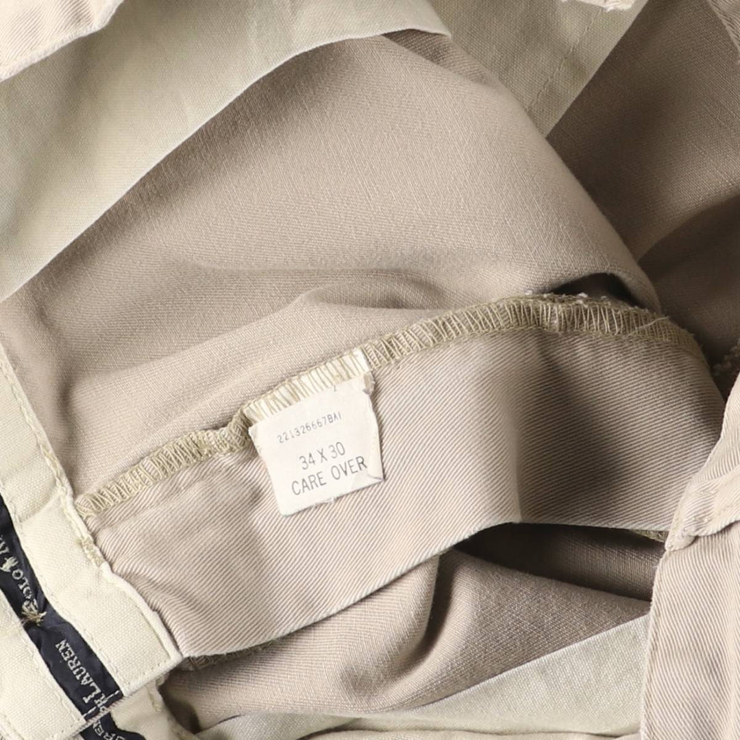 Ralph Lauren Polo Hammond Pant, two-pleat chino pants, men's size W34. cotton Beige type Vintage Second Hand