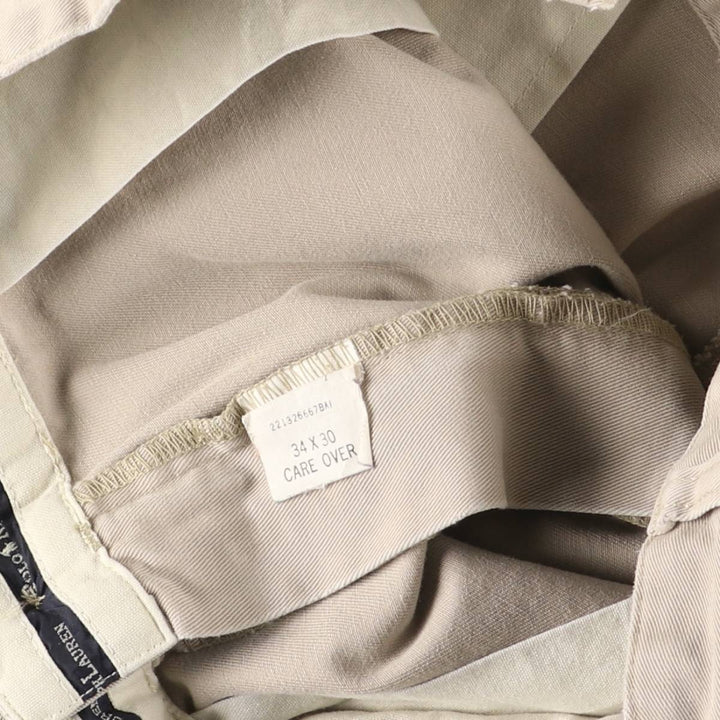 Ralph Lauren Polo Hammond Pant, two-pleat chino pants, men's size W34. cotton Beige type Vintage Second Hand