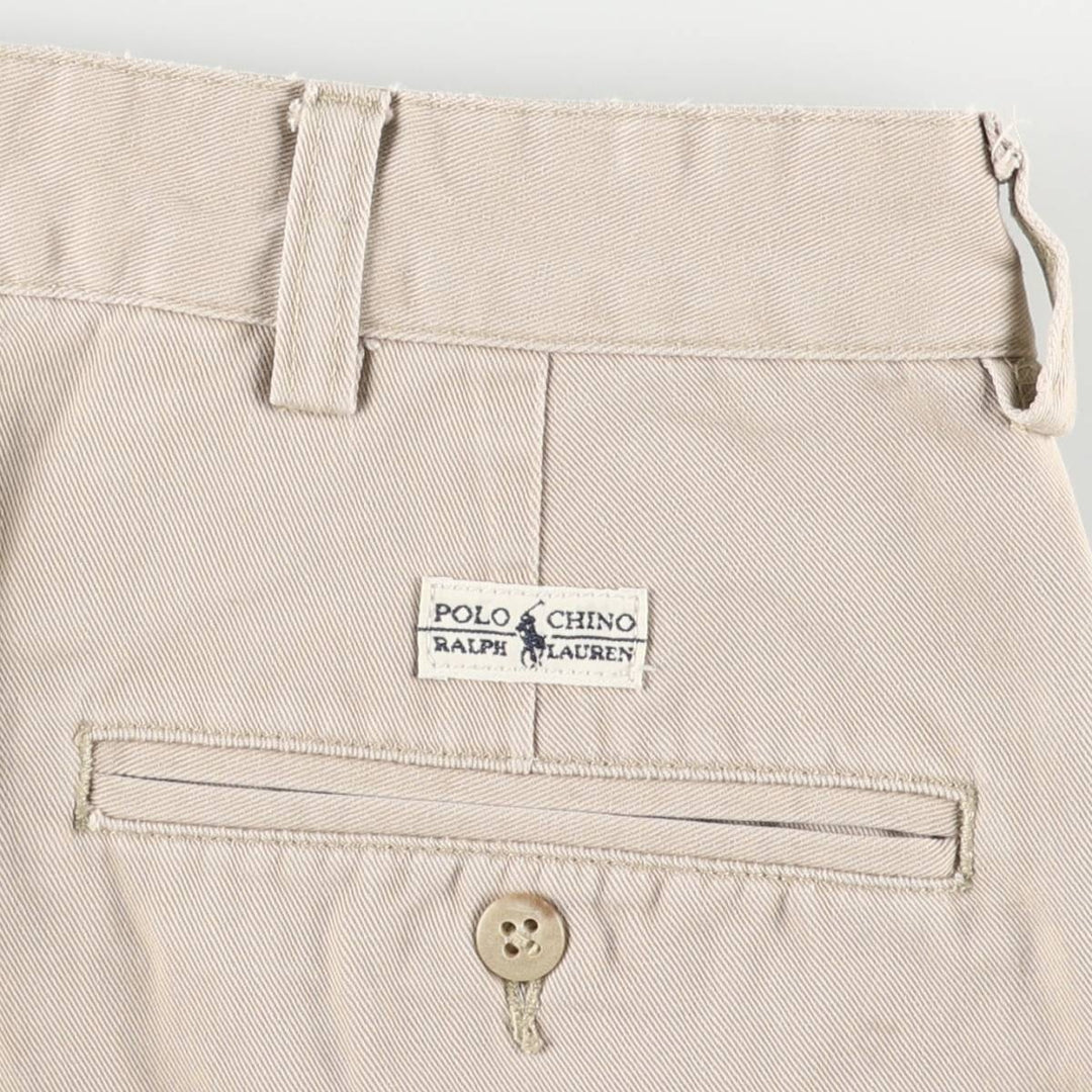 Ralph Lauren Polo Hammond Pant, two-pleat chino pants, men's size W34. cotton Beige type Vintage Second Hand