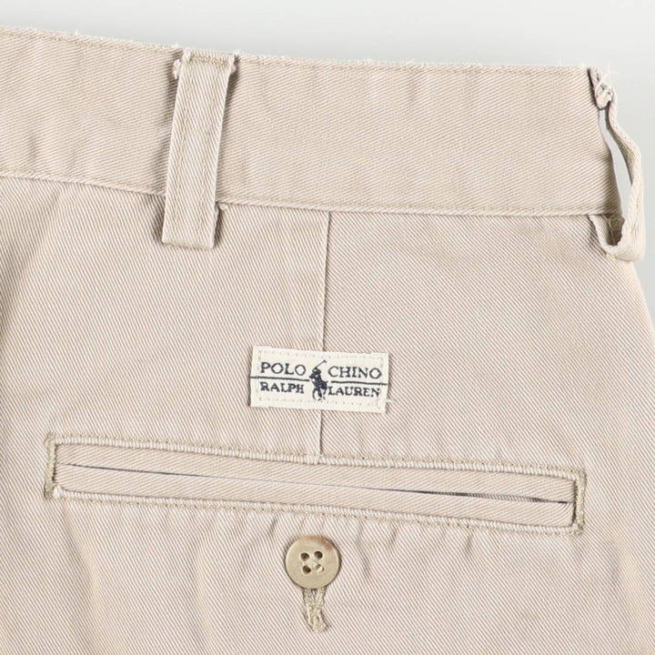 Ralph Lauren Polo Hammond Pant, two-pleat chino pants, men's size W34. cotton Beige type Vintage Second Hand