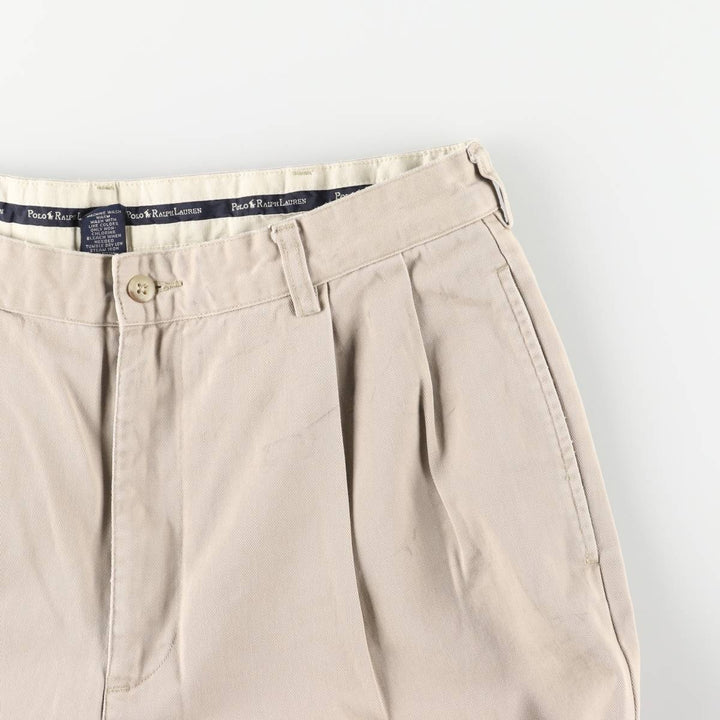 Ralph Lauren Polo Hammond Pant, two-pleat chino pants, men's size W34. cotton Beige type Vintage Second Hand
