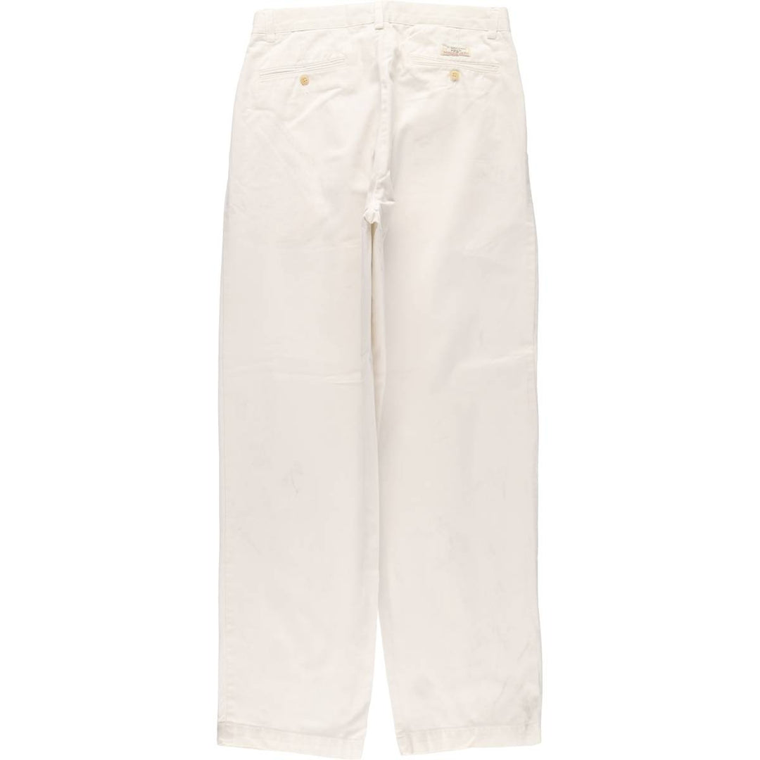 Ralph Lauren POLO by Ralph Lauren ANDREW PANT, two-pleat chino pants, men's, W32 equivalent cotton white type Vintage Second Hand