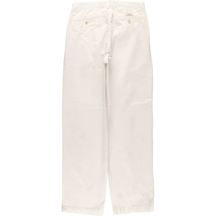 Ralph Lauren POLO by Ralph Lauren ANDREW PANT, two-pleat chino pants, men's, W32 equivalent cotton white type Vintage Second Hand