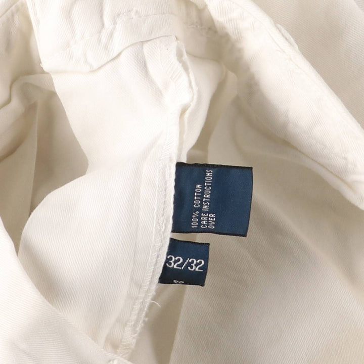 Ralph Lauren POLO by Ralph Lauren ANDREW PANT, two-pleat chino pants, men's, W32 equivalent cotton white type Vintage Second Hand