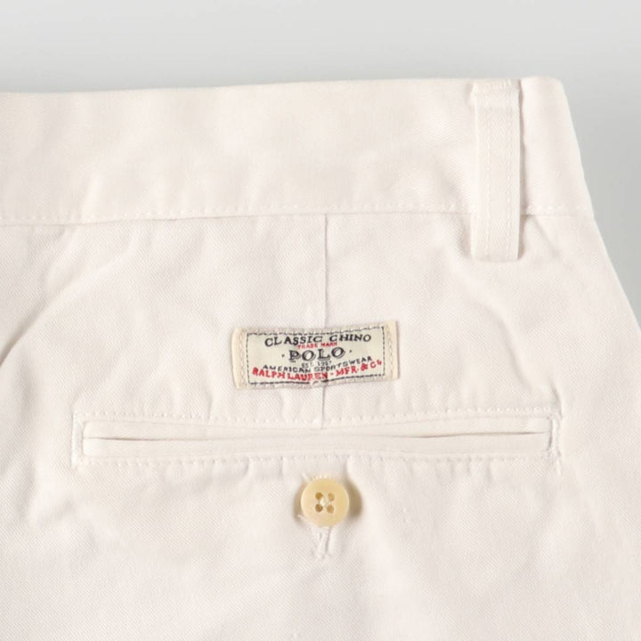 Ralph Lauren POLO by Ralph Lauren ANDREW PANT, two-pleat chino pants, men's, W32 equivalent cotton white type Vintage Second Hand