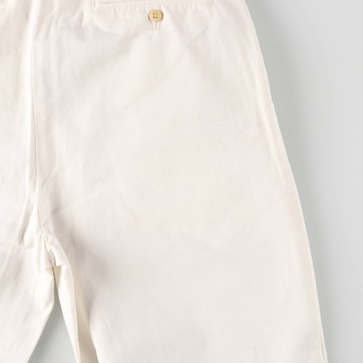 Ralph Lauren POLO by Ralph Lauren ANDREW PANT, two-pleat chino pants, men's, W32 equivalent cotton white type Vintage Second Hand