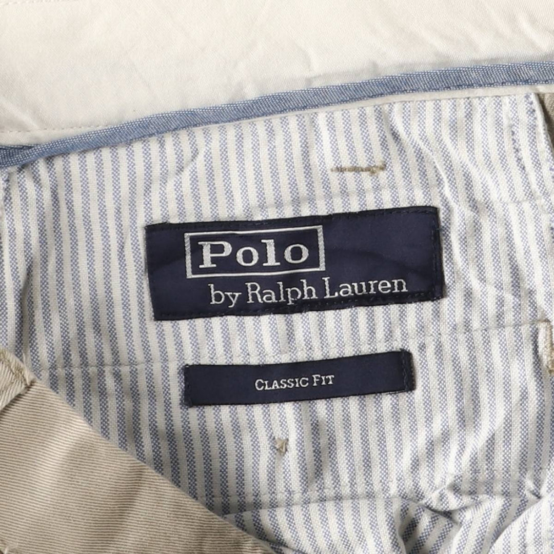 Ralph Lauren POLO by Ralph Lauren Classic Fit Two-Pleated Chino Pants, Men's, Size W34 cotton Beige type Vintage Second Hand