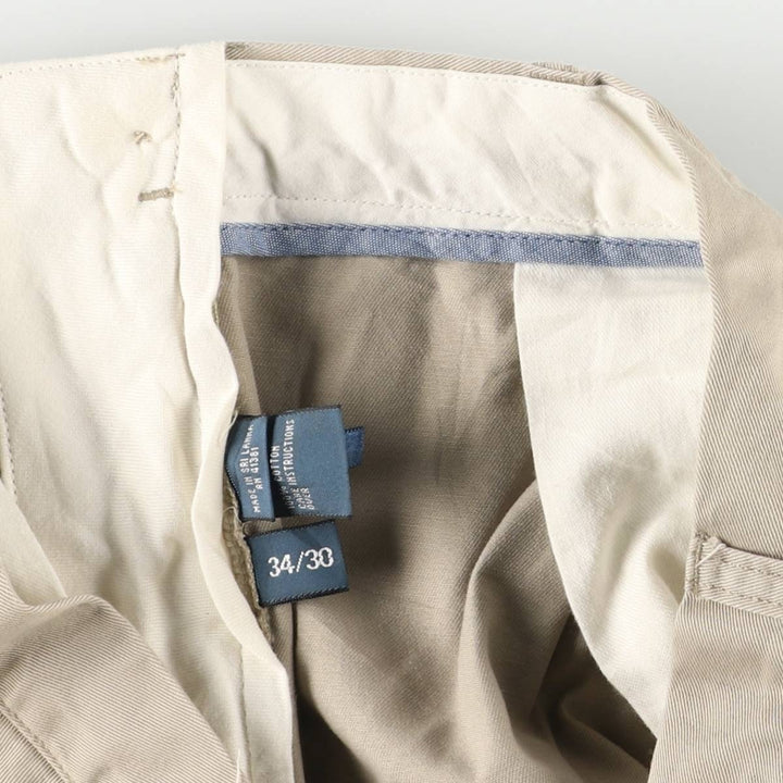 Ralph Lauren POLO by Ralph Lauren Classic Fit Two-Pleated Chino Pants, Men's, Size W34 cotton Beige type Vintage Second Hand