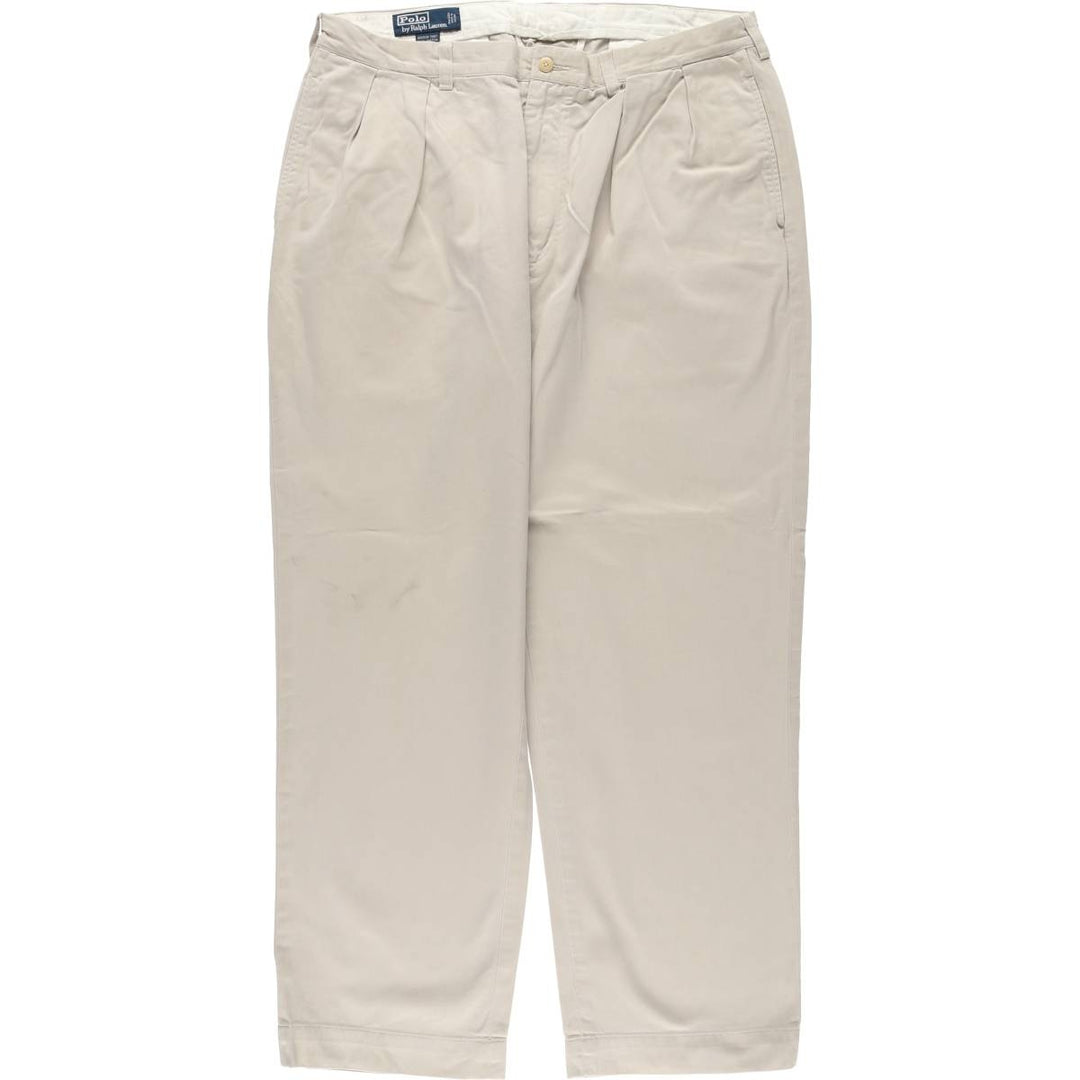 Ralph Lauren POLO by Ralph Lauren ANDREW PANT Two-pleat chino pants for men, equivalent to w36 cotton Beige type Vintage Second Hand
