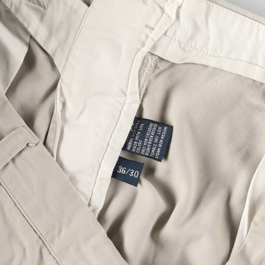 Ralph Lauren POLO by Ralph Lauren ANDREW PANT Two-pleat chino pants for men, equivalent to w36 cotton Beige type Vintage Second Hand