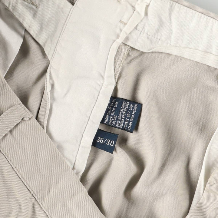 Ralph Lauren POLO by Ralph Lauren ANDREW PANT Two-pleat chino pants for men, equivalent to w36 cotton Beige type Vintage Second Hand