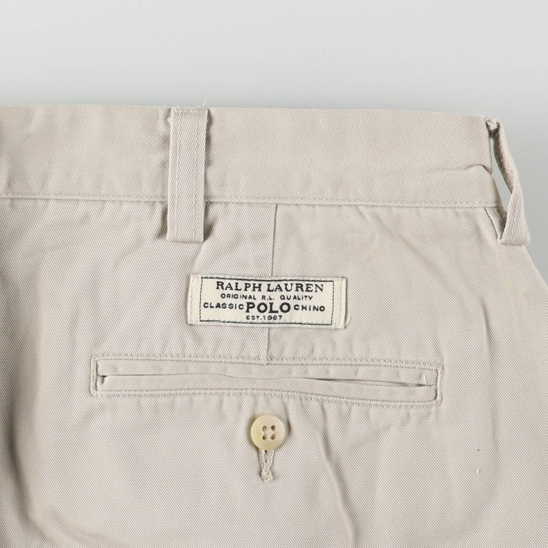 Ralph Lauren POLO by Ralph Lauren ANDREW PANT Two-pleat chino pants for men, equivalent to w36 cotton Beige type Vintage Second Hand