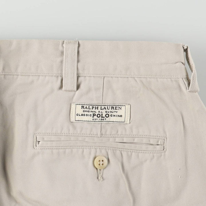 Ralph Lauren POLO by Ralph Lauren ANDREW PANT Two-pleat chino pants for men, equivalent to w36 cotton Beige type Vintage Second Hand