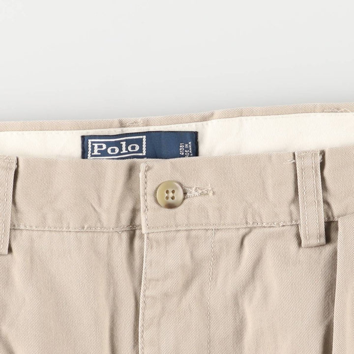Ralph Lauren POLO by Ralph Lauren ANDREW PANT, two-pleat chino pants, men's, W35 equivalent cotton Beige type Vintage Second Hand