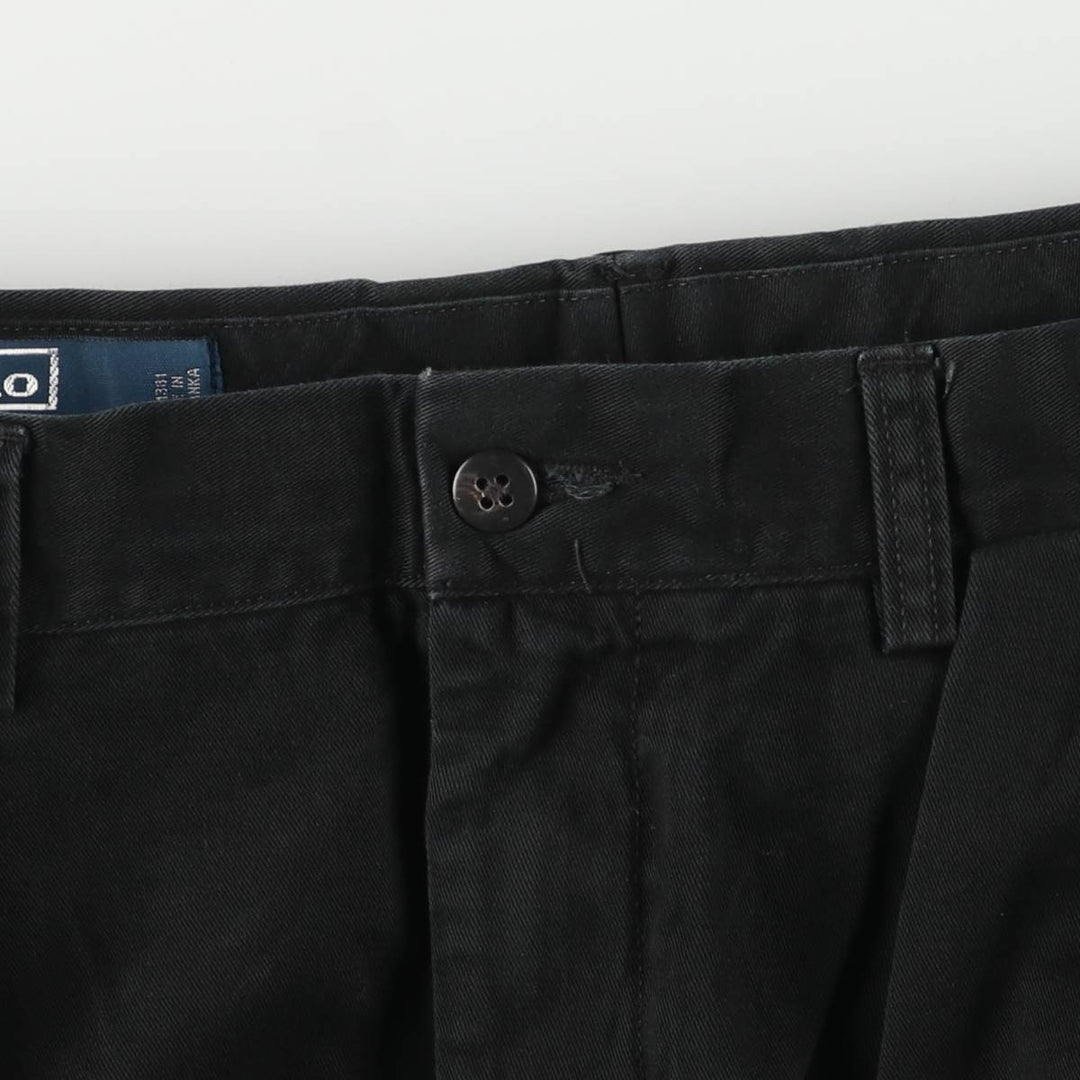 Ralph Lauren POLO by Ralph Lauren ETHAN PANT Two-pleat Chino Pants Men's Size W32 cotton black type Vintage Second Hand