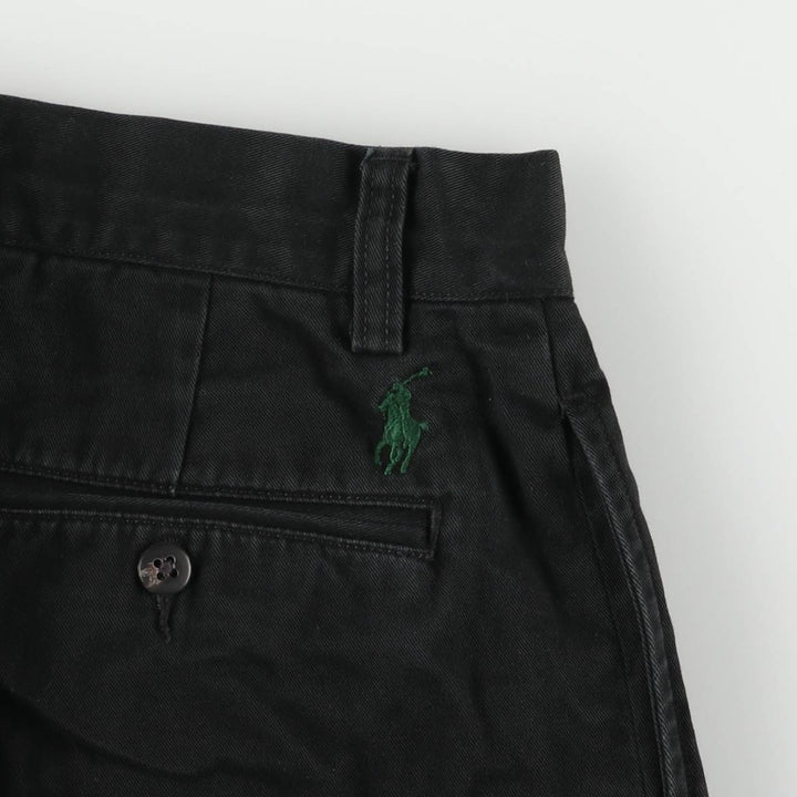 Ralph Lauren POLO by Ralph Lauren ETHAN PANT Two-pleat Chino Pants Men's Size W32 cotton black type Vintage Second Hand
