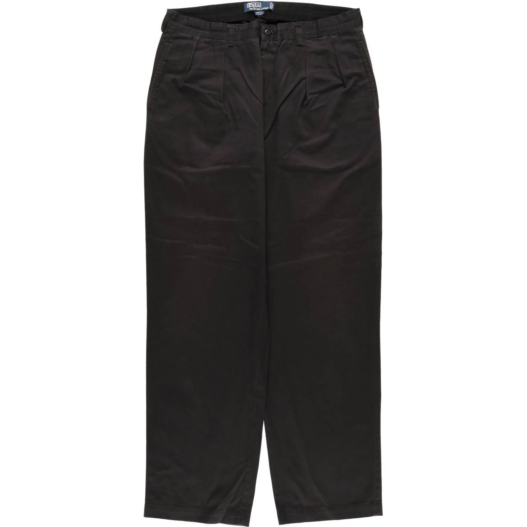Ralph Lauren POLO by Ralph Lauren ANDREW PANT Two-pleat chino pants for men, equivalent to w36 cotton black type Vintage Second Hand
