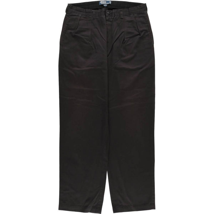Ralph Lauren POLO by Ralph Lauren ANDREW PANT Two-pleat chino pants for men, equivalent to w36 cotton black type Vintage Second Hand