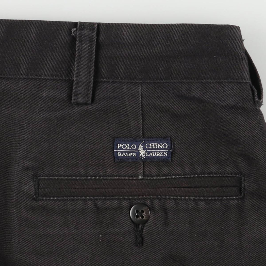 Ralph Lauren POLO by Ralph Lauren ANDREW PANT Two-pleat chino pants for men, equivalent to w36 cotton black type Vintage Second Hand