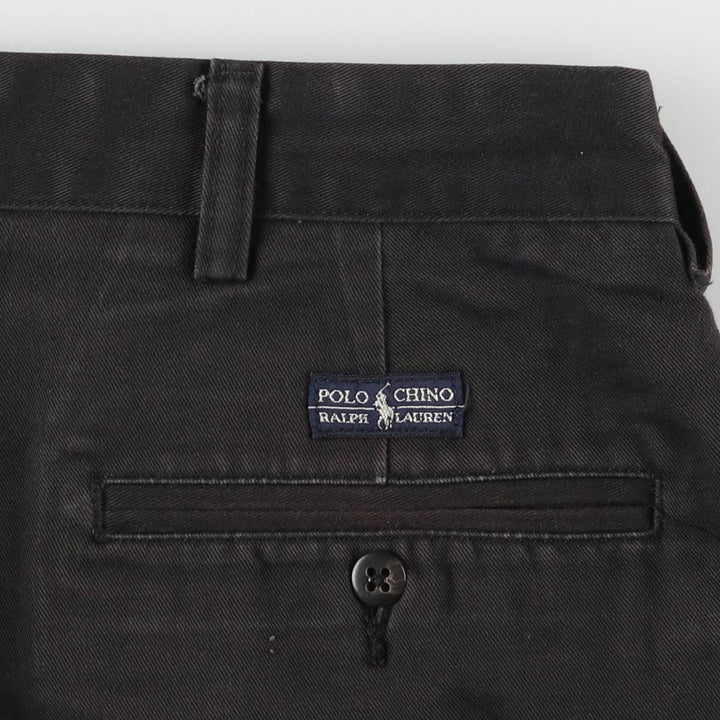 Ralph Lauren POLO by Ralph Lauren ANDREW PANT Two-pleat chino pants for men, equivalent to w36 cotton black type Vintage Second Hand